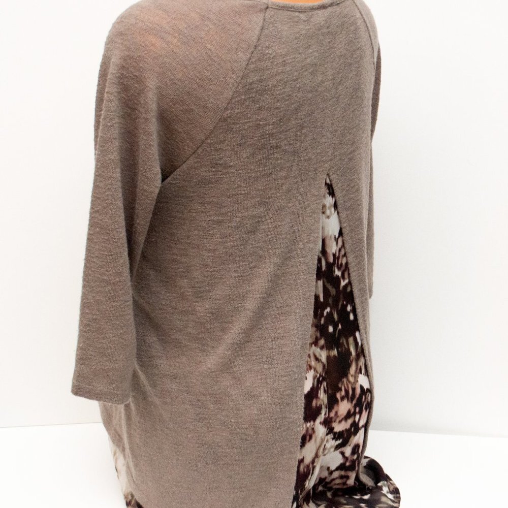 New York & Company Top Split Back Blouse Draping Flowing NYC NY&C